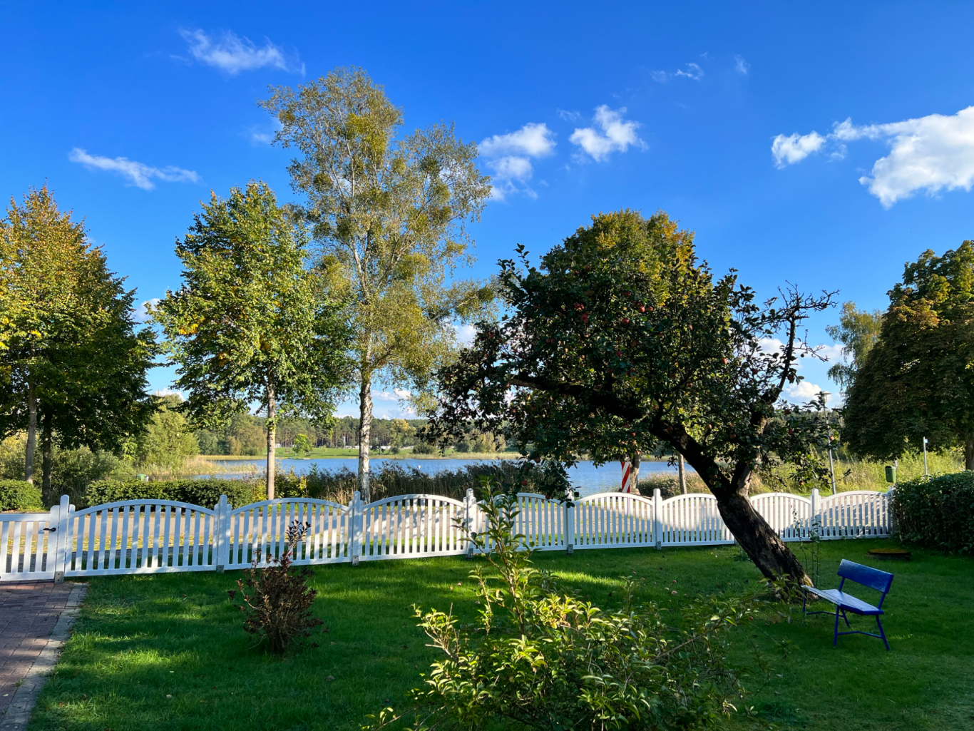 Blick vom Vorgarten auf den See